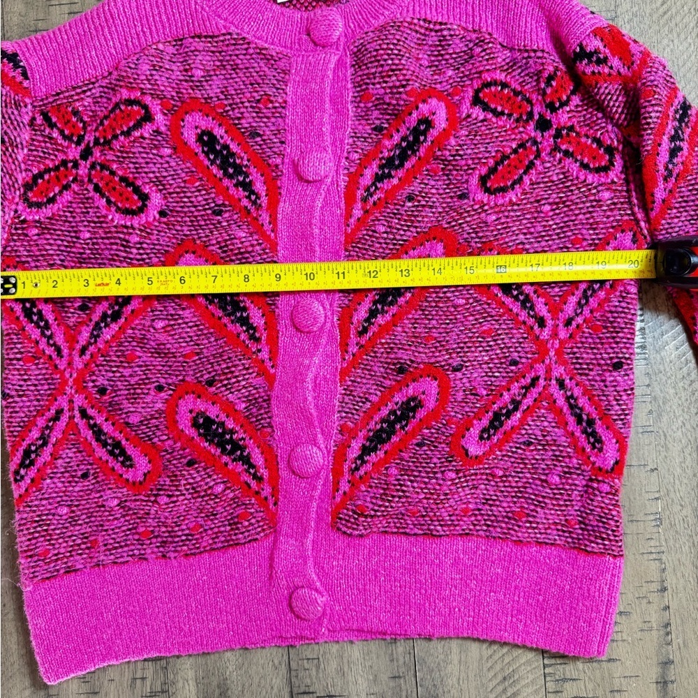 Stylish Pink Paisley Women's cardigan - Picture 5 of 13